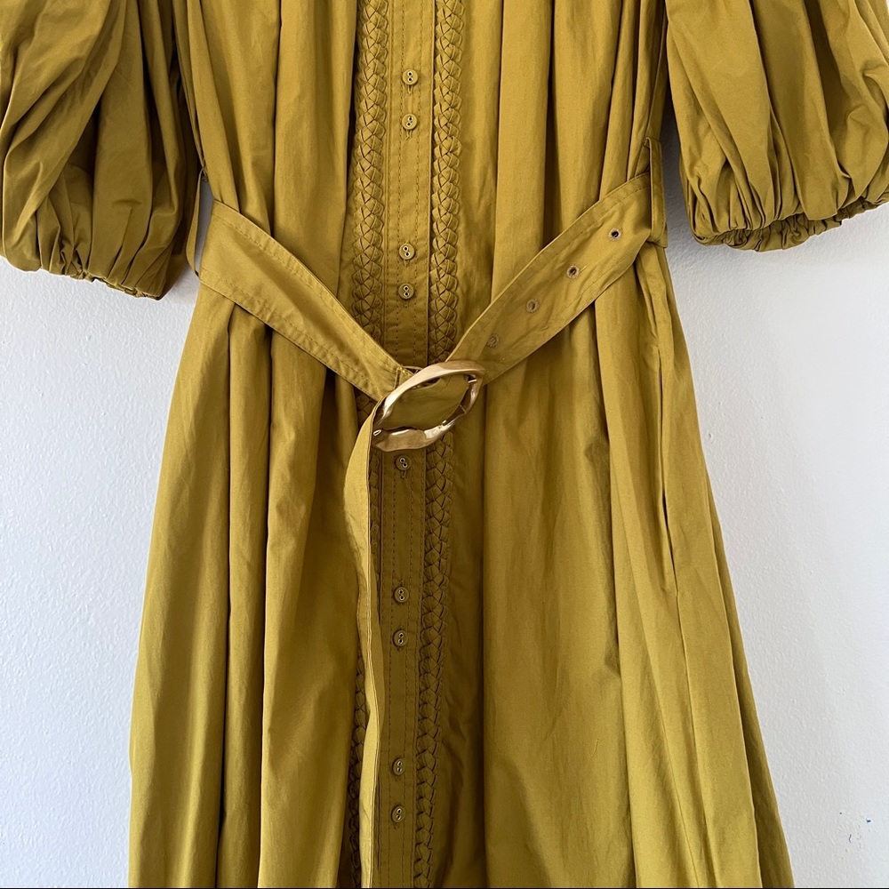 🛑 SOLD 🛑 AJE Casablanca Puff Sleeve Shirt Dress Olive • Size 4 • RRP $495 - Picture 10 of 14